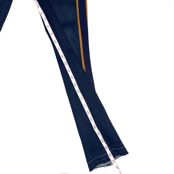 Veronica Beard Carolyn Baby Boot Cut Fray Navy/Gold Jeans Size 26 - Picture 11 of 12